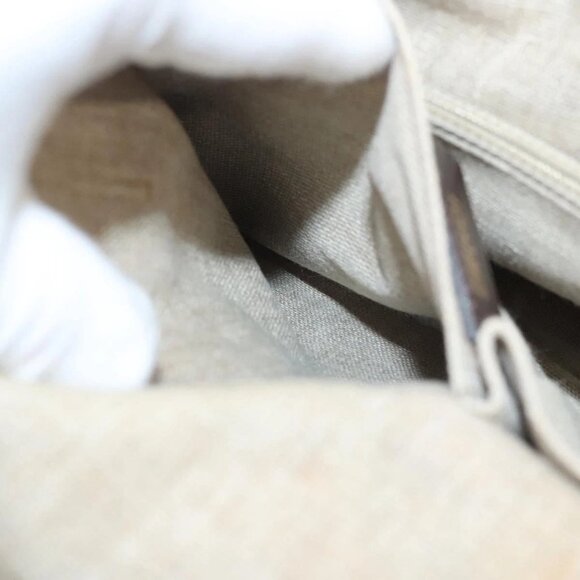 FENDI Pecan Canvas Hand Bag Brown Black Auth 124524 - Picture 12 of 16